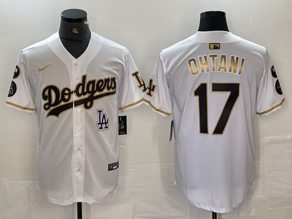 Men Los Angeles Dodgers #17 Ohtani White Fashion Nike Game MLB Jersey style 5